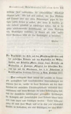 131-141 [Rezension] Mutzl, Sebastian, Die Urgeschichte der Erde und des Menschengeschlechtes