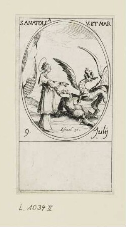 Juli - Heilige Anatolia, Blatt 57 der Folge "Les images de tous les saincts et saintes de l'année"