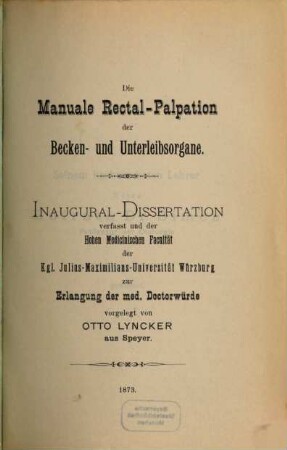 Die manuale Rectal-Palpation der Becken- und Unterleibsorgane