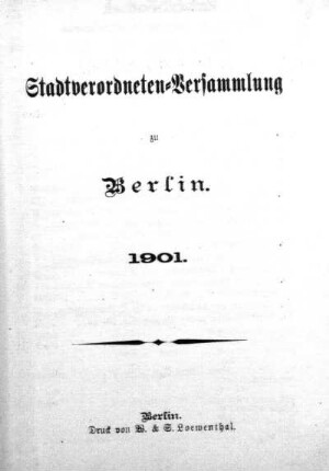 1901: Stadtverordnetenversammlung der Stadt Berlin