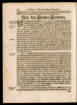 Von den Freyen Aemtern