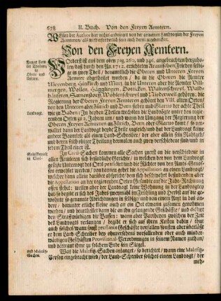 Von den Freyen Aemtern