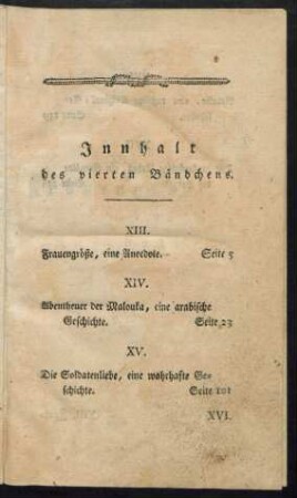 Innhalt des vierten Bändchens.