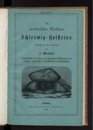 Die vaterländischen Alterthümer Schleswig-Holsteins