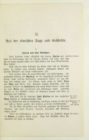 II. Aus der römischen Sage und Geschichte