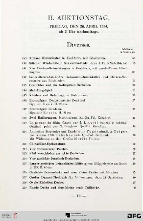 Diverses (Nr. 189-253)