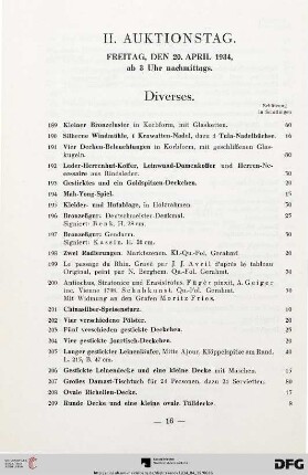 Diverses (Nr. 189-253)