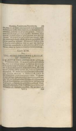 Caput XVIII. De Usu, Abusu, Directione Laetitiae Et Tristitiae.