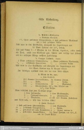 Elfte Abtheilung. Elixire