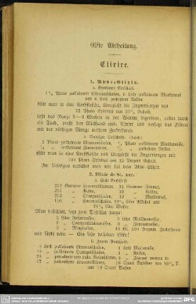 Elfte Abtheilung. Elixire