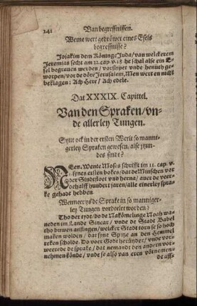 Dat XXXIX. Capittel. Van den Spraken, unde allerley Tungen.