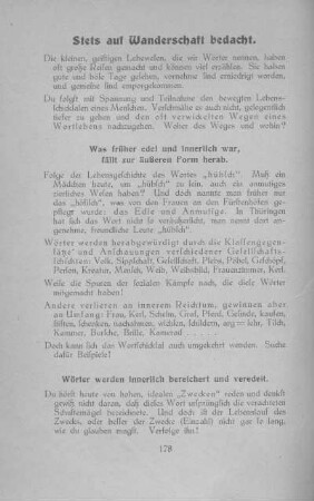 Stets auf Wanderschaft bedacht