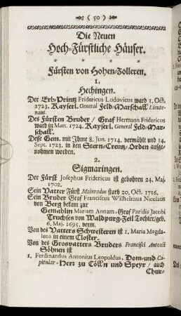 Die Neuen Hoch-Fürstliche Häuser.
