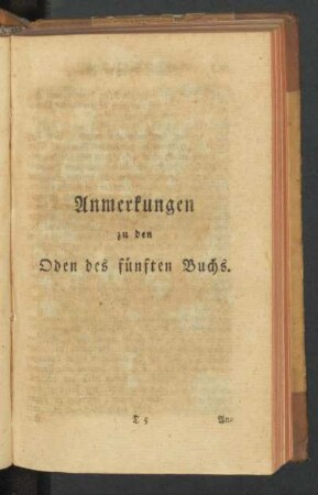 Anmerkungen zu den Oden des fünften Buchs
