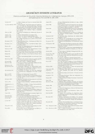 Abgekürzt zitierte Literatur