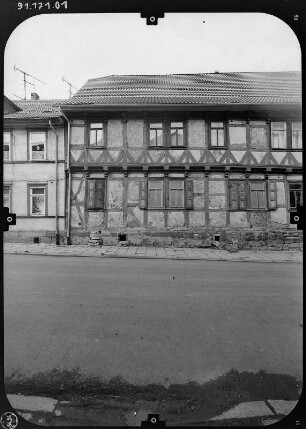 Bleicherode, Hauptstraße 131. Ehem. Kanzlei (um 1721). Straßenfront (Teilansicht)