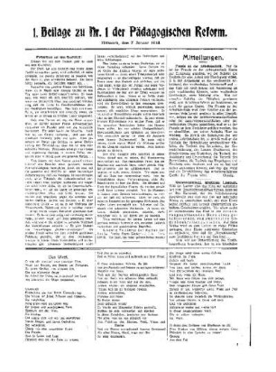 Das Wort : 1. Beilage zu Nr. 1 der Pädagogischen Reform