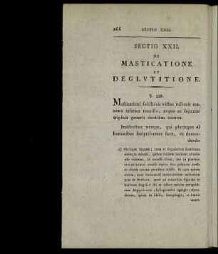 Sectio XXII. De Masticatione Et Deglutitione
