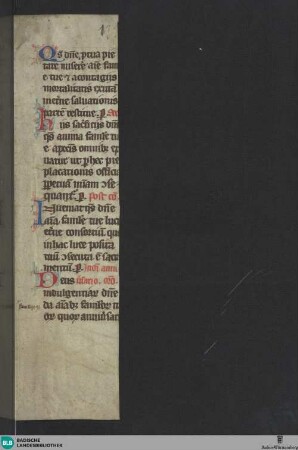 Missale, Fragment - Cod. U. H. Fragm. 10