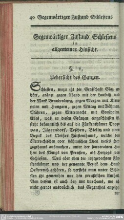 Gegenwärtiger Zustand Schlesiens in allgemeiner Hinsicht