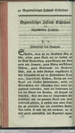 Gegenwärtiger Zustand Schlesiens in allgemeiner Hinsicht