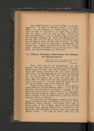 II. Lüftung, Reinigung, Erwärmung und Kühlung des Krankenzimmers.