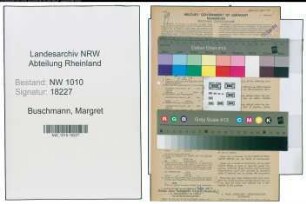Entnazifizierung Margret Buschmann , geb. 22.08.1920 (Staedt.Angestellte)