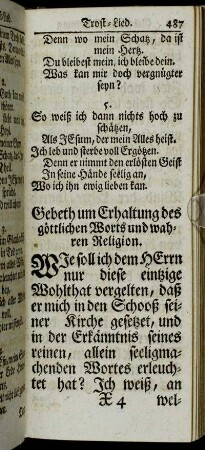 Gebeth um Erhaltung des göttlichen Worts und wahren Religion