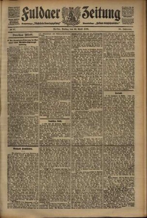 Zweite Ausgabe vom Freitag, den 30. April 1909.