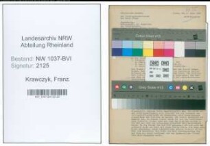 Entnazifizierung Franz Krawczyk , geb. 04.08.1902 (Kaufm.Angestellter)