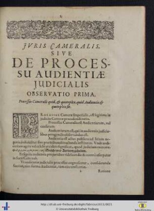 Juris Cameralis Sive De Processu Audientiae Judicialis.