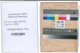 Entnazifizierung Fritz Schlingensiepen , geb. 13.11.1890 (Stadtsekretaer)