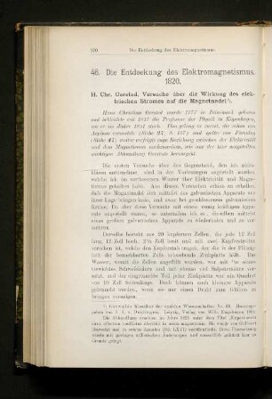 46. Die Entdeckung des Elektromagnetismus. 1820.