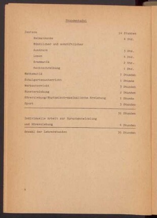Stundentafel
