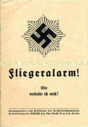 Reich illustriertes Heft mit Verhaltensmaßregeln bei Fliegeralarm