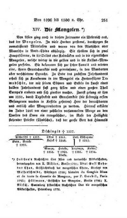 XIV. Die Mongolen