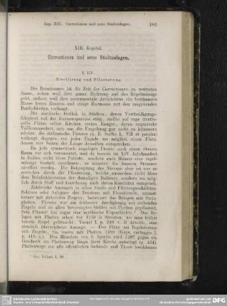 XIII. Kapitel Correction und neue Stadtanlagen