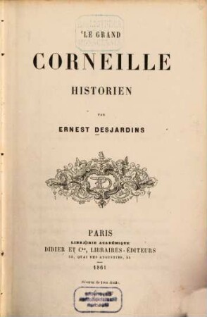 Le grand Corneille historien