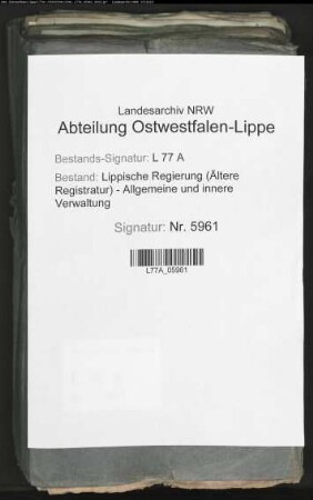 Anstellung der Amtschirurgen im Distrikt Salzuflen, Bd. 1