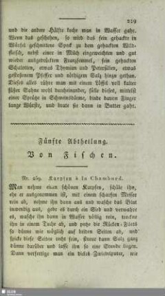 Fünfte Abtheilung. Von Fischen