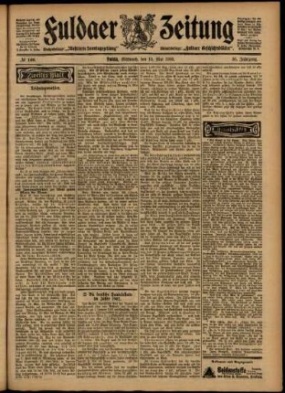 Zweite Ausgabe vom Mittwoch, den 13. Mai 1903.