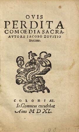 Ovis perdita : comoedia sacra