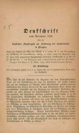 Denkschrift vom November 1859
