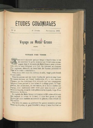 Voyage au Matto Crosso.