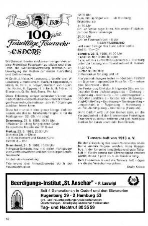 100 Jahre Freiwillige Feuerwehr Osdorf