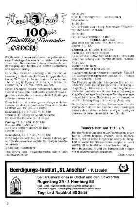 100 Jahre Freiwillige Feuerwehr Osdorf