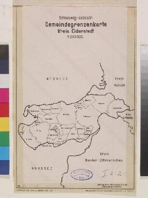 Schleswig-Holstein Gemeindegrenzenkarte Kreis Eiderstedt
