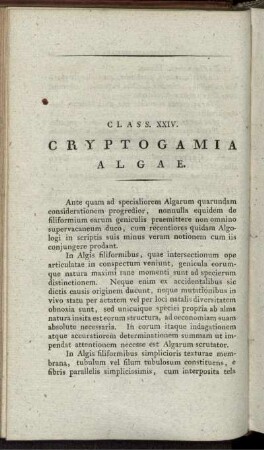 Class. XXIV. Cryptogamia Algae.