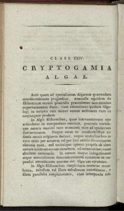 Class. XXIV. Cryptogamia Algae.