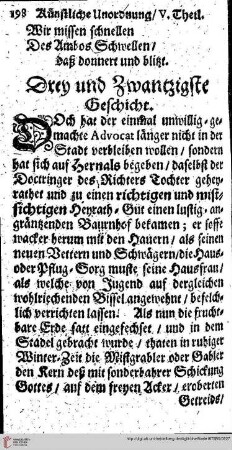 Drey und Zwantzigste Geschicht